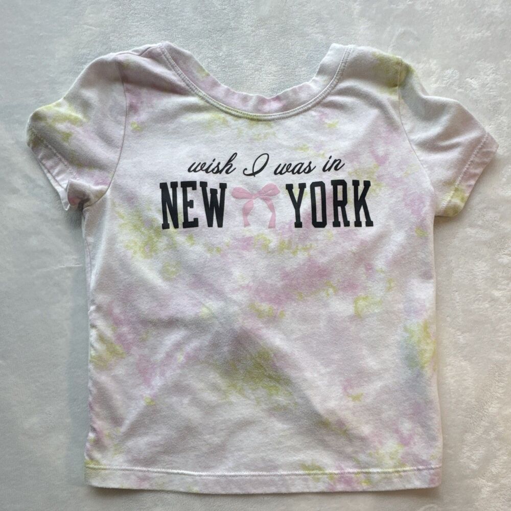 Abercrombie Kids Girls 9/10 Tie-Dye Twist Knot Front T-Shirt Lightweight